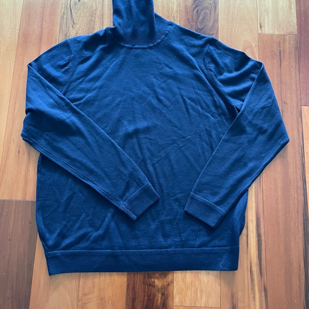 John W Nordstrom Navy Blue Turtleneck Sweater